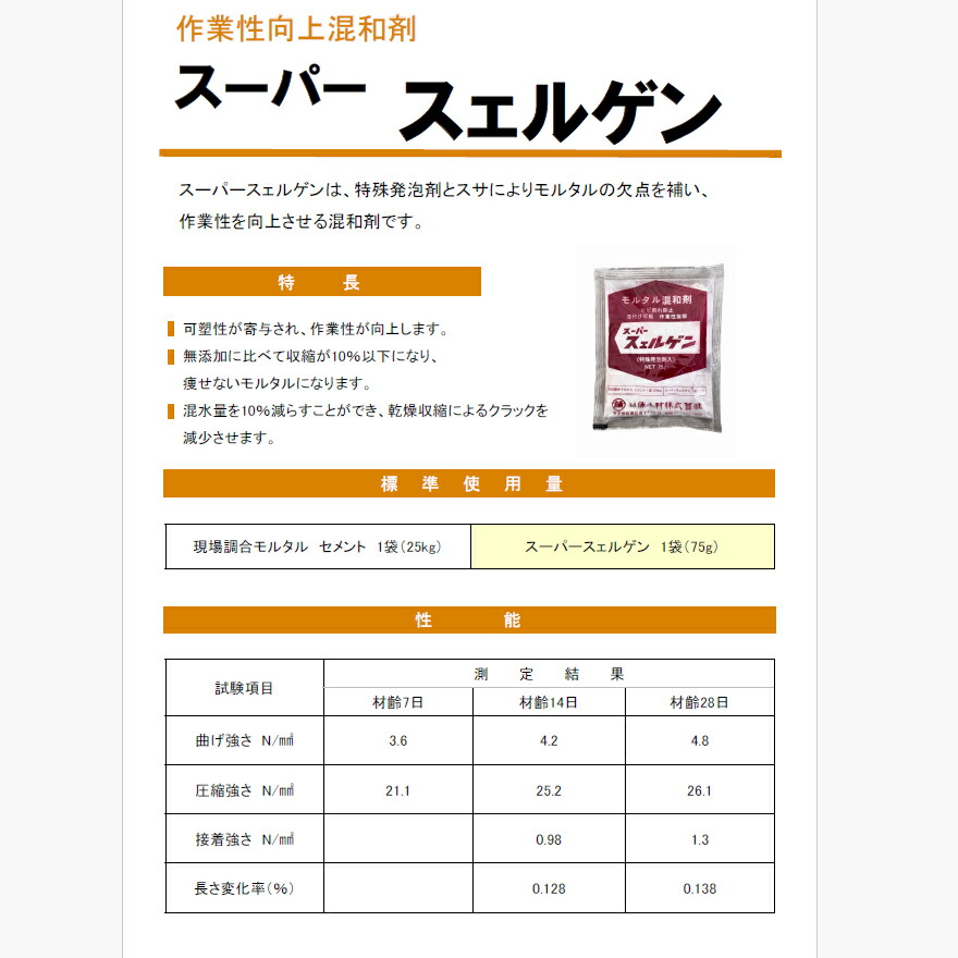 スーパースェルゲン 75g／袋（バラ）・5袋セット・150袋セット（75g×75 