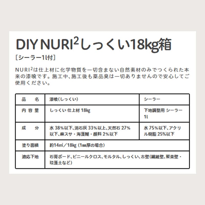 DIY 練り済み漆喰 NURI2しっくい18kg缶 [シーラー1L付] : nurinuri 