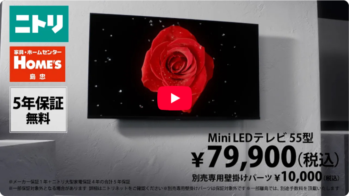 65型 4K対応 Mini LED 液晶テレビ (N65TB2UM2V ブラック)(リサイクル