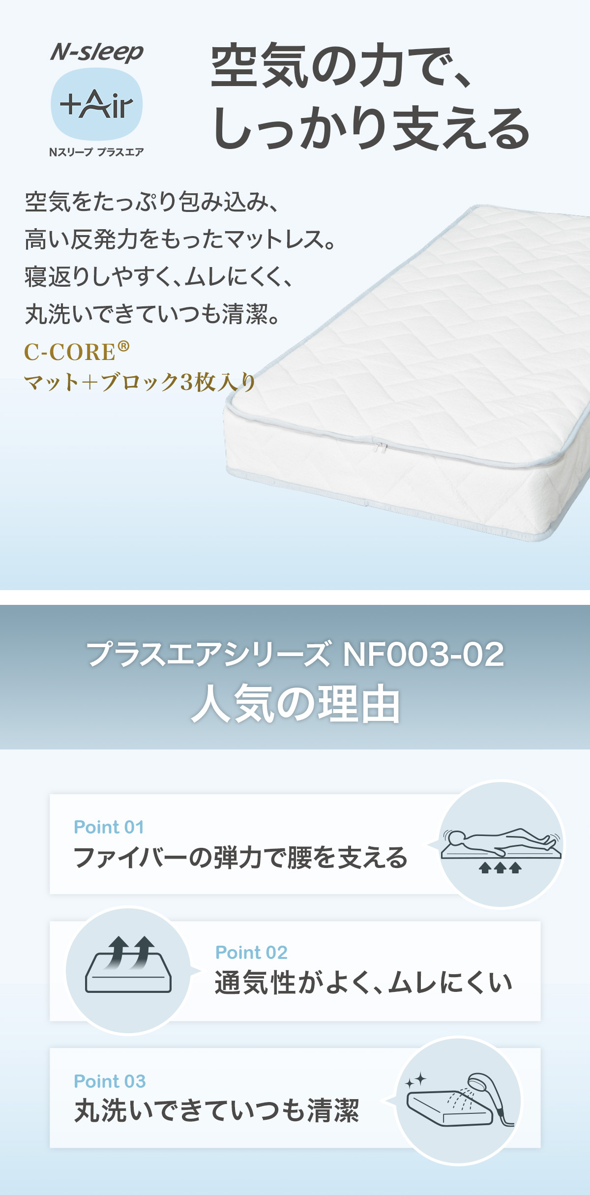 マットレスのみ ニトリ ダブル N-sleep Hard2-CR マットレスのみ