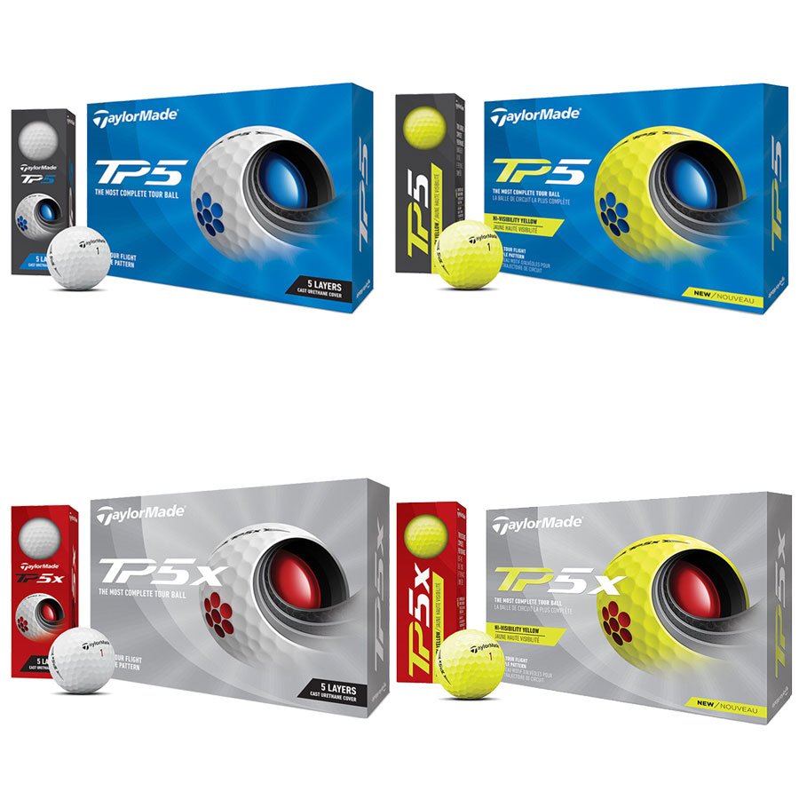 テーラーメイド ゴルフボール TP5／TP5x ボール 2021年モデル 1ダース スピン系 ホワイト イエロー スピンタイプ 5ピース｜nitrogolf