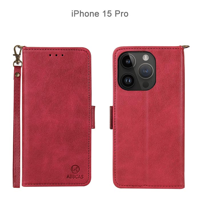 ケース 手帳型 ストラップ付き iPhone15Pro iPhone15ProMax 耐衝撃