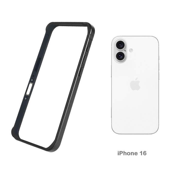 iPhone16 Pro ケース アルミバンパー フレームカバー ストラップホール