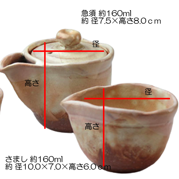 湯呑み 急須 萩焼 粉引 煎茶器 セット ５客 木箱 / 内祝い 内祝 ギフト 