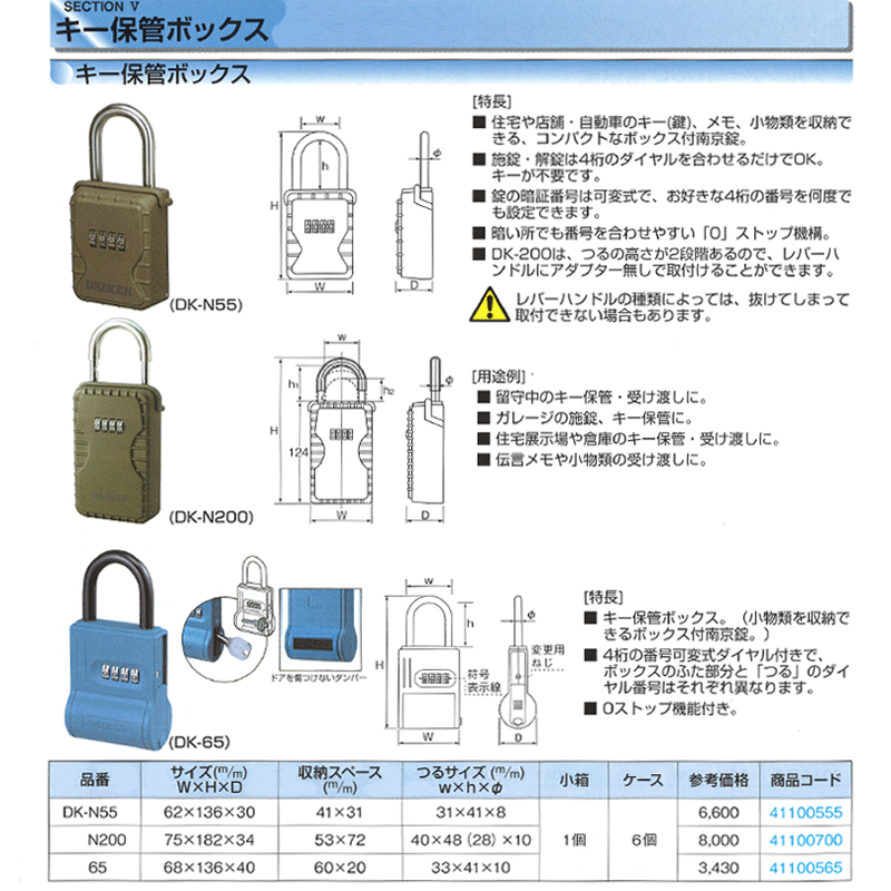 市場 お取り寄せ ダイケン ボックス付南京錠