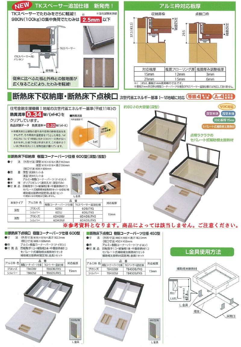 断熱床下収納庫・樹脂コーナーパーツ仕様900型 深型・約126Ｌ 9DBJ ブロンズ・板厚15mm用 抗菌仕様  :mz-837-9DBJ:にわのライフコア - 通販 - Yahoo!ショッピング