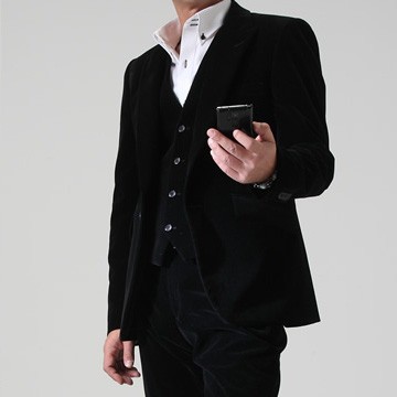 BLACK FORMAL 最高品質生地NAPOLENA 通年スリーピーススーツ