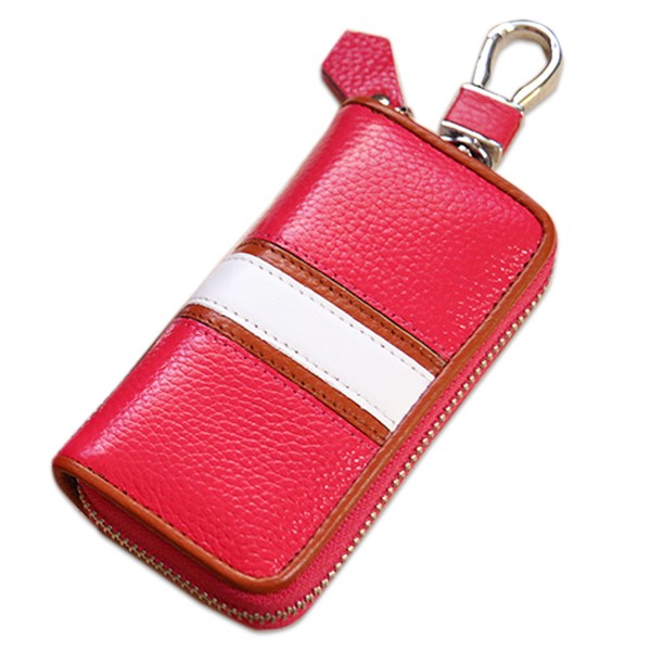 訳ありアウトレット キーケース ラインデザインがおしゃれな大容量スマートキーケース ラウンドファスナー 本革  メール便送料無料 |  | 02