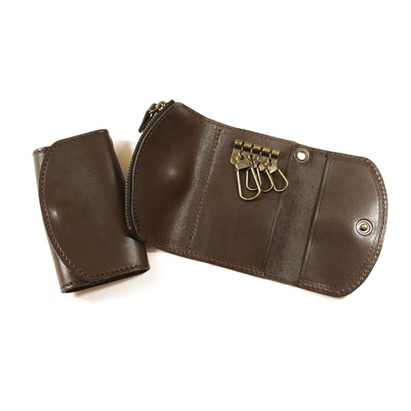 キーケース 【 名入れ 無料】 メンズ 栃木レザー 三つ折り小銭入れ付 レザー 本革 革婚式 ギフト 誕生日 プレゼント 還暦 お祝い 記念日 就職祝い クリスマス | ブランド登録なし | 06