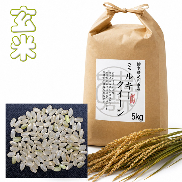 令和8年無農薬新玄米ミルキークイーン！５キロ ミルキークイーン 新米 出荷中 5kg 栃木県 令和8年産 名水百選の湧水