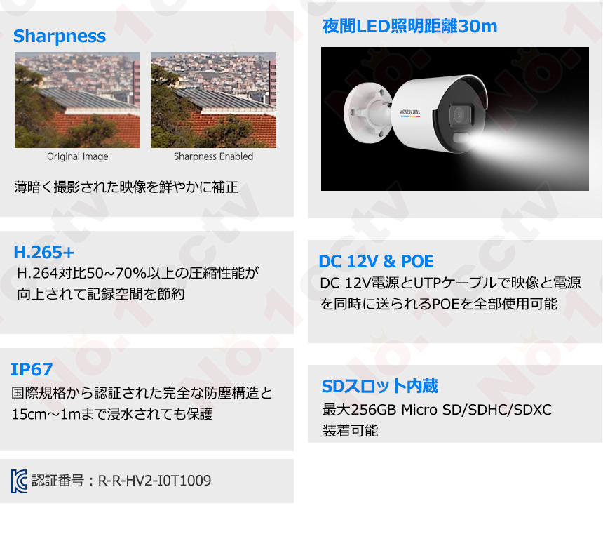 HIKVISION] QHD 400万画素 24時間カラー 防犯カメラ IP CAMERA 4メガ