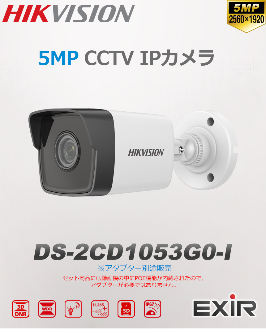 HIKVISION] [IP-5M] 防犯カメラ 500万画素 5メガピクセル IPカメラ H