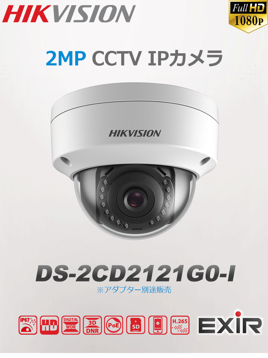 HIKVISION] 防犯カメラ 200万画素 EXIR IP CAMERA 2メガピクセル 