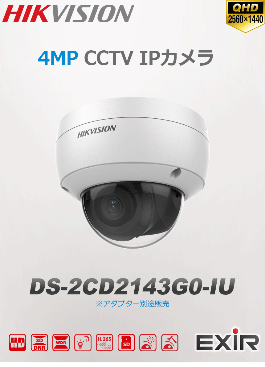 HIKVISION] [IP-4M] 防犯カメラ 400万画素 4メガピクセル 知能型顔検索 