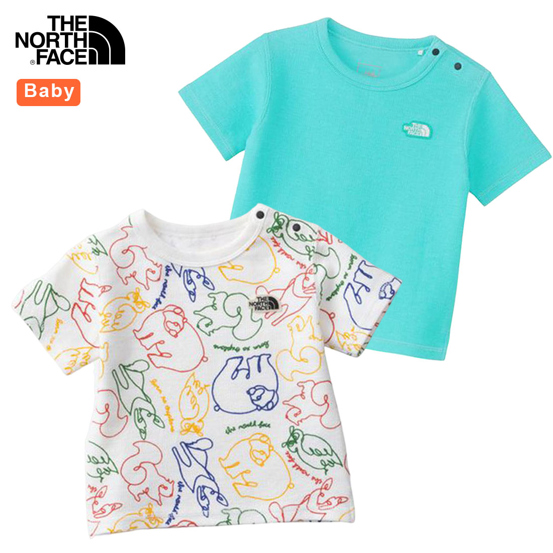 ノースフェイス THE NORTH FACE ベビーラッチパイルTシャツ（80cm 90cm）出産祝い ギフト ベビーTシャツ 1点のみメール便可 NTB32281 トップス 1歳 2歳