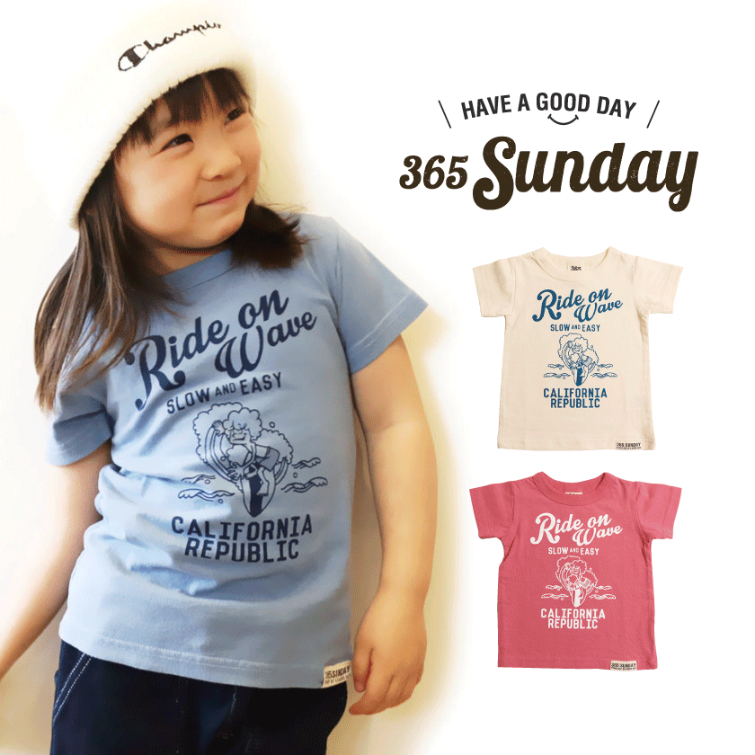 子供服 365SUNDAY Big Wave Tシャツ 80cm 90cm 100cm 110cm 120cm