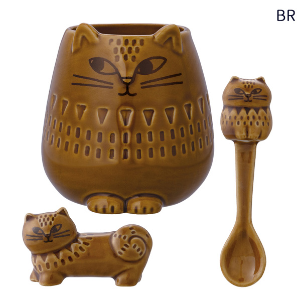DECOLE（デコレ） MG-95751-56-SET 「fikalycka 猫箸置き＋猫スプーン