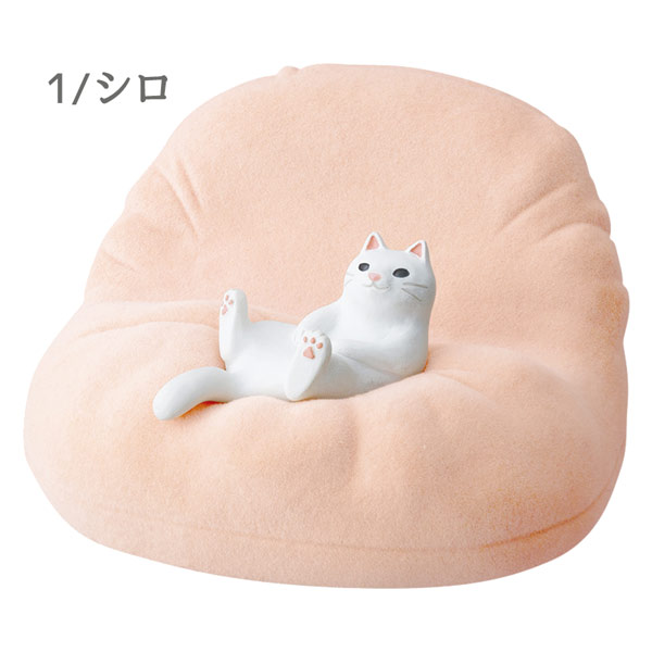 SN-35741-43 DECOLE 「くつろぎねこスマホスタンド」デコレ シロ ミケ
