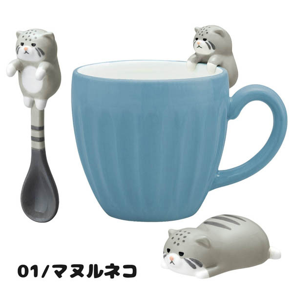 WL-28531-39-SET「わいるどにゃんず食器３点セット」わいるどにゃんず DECOLE デコレ 箸置き スプーン｜noahs-ark｜02