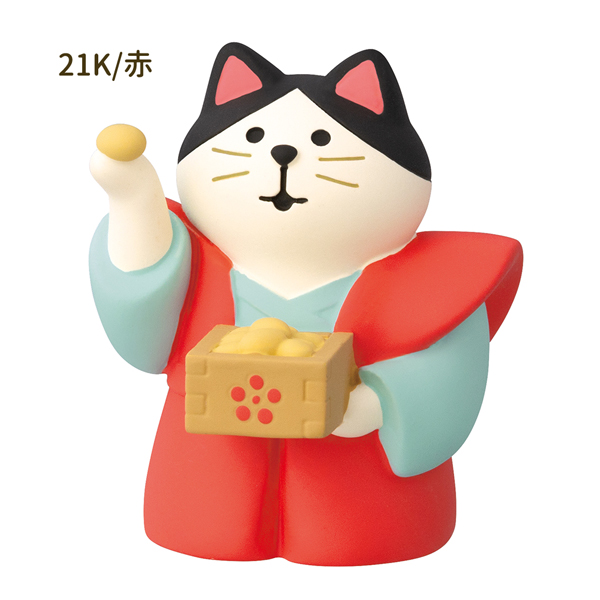 DECOLE ZFK-16221K-22K かみしもで豆まき猫 赤・緑 まったり節分