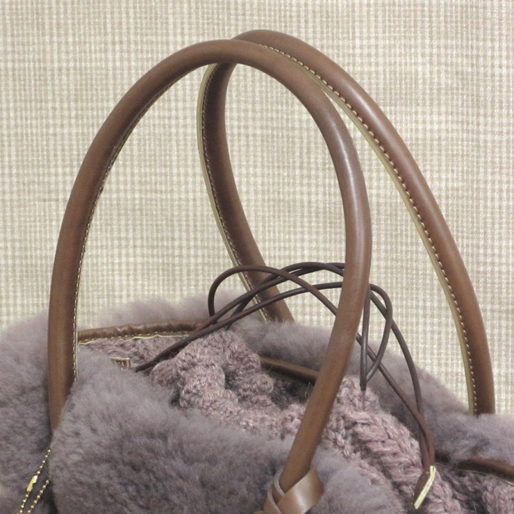 ムートンバッグ モンテローザ ムク ナチュラル ムートン＆ニットコンビ