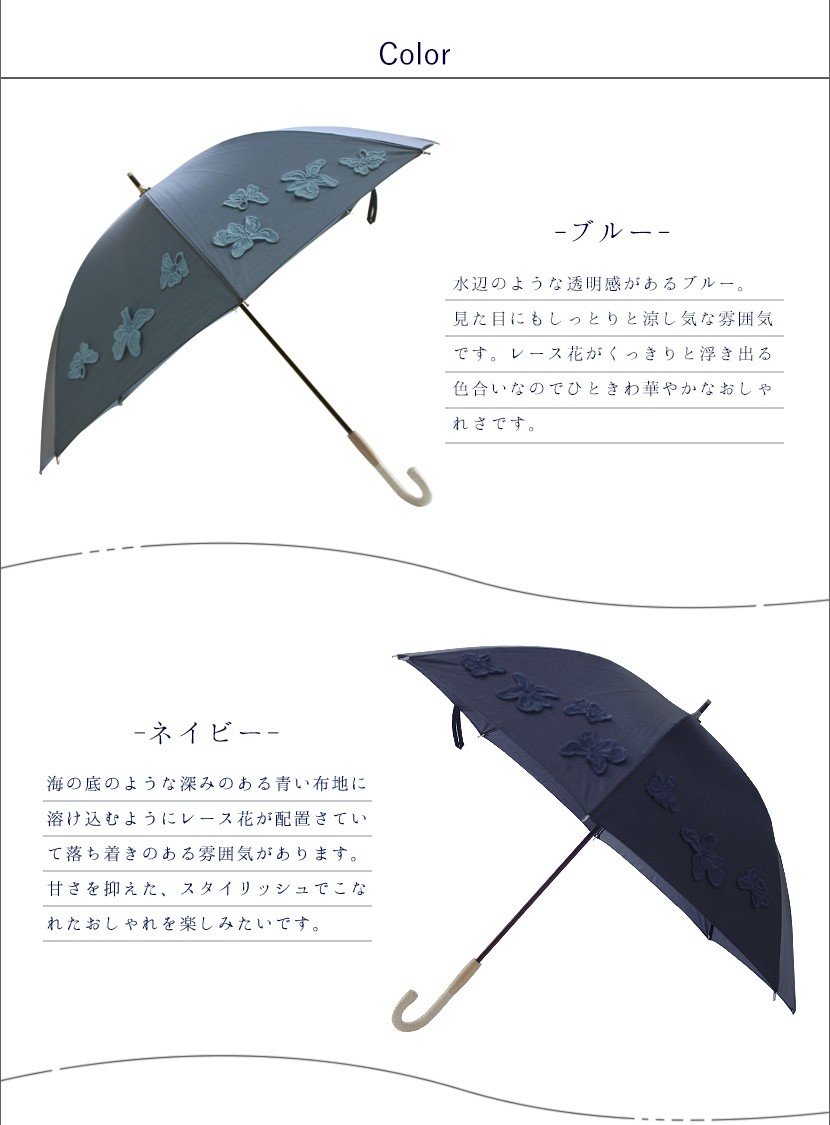 【新品未使用タグ付き日本製 高級レース 晴雨兼用パラソル（UVカット加工・ おしゃれを楽しむ日傘「レースフラワー日傘」 日傘 パラソル