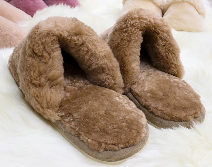 ムートン スリッパ シンプル 23〜28cm リアルムートン 室内履き M