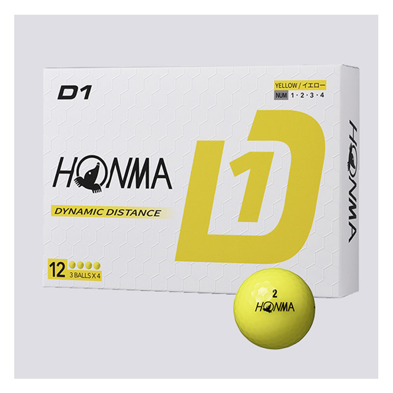 本間ゴルフ - ゴルフボール ホンマ　D1 黄色　イエロー　5ダース　60球　新品　未使用 HONMA GOLF 本間ゴルフ D1 ゴルフボール 2024年モデル 5ダース