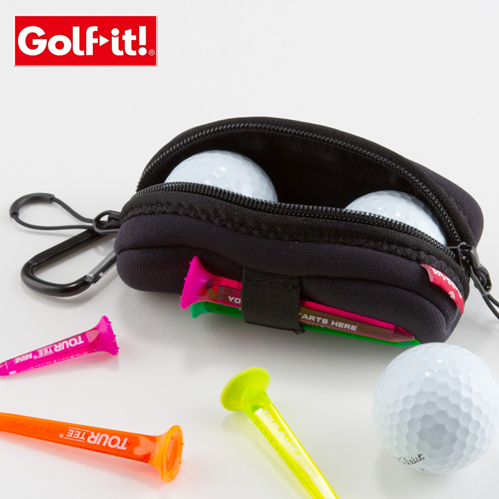 LITE（ライト） ゴルフ ボールケース ボールポーチ 3個入用 カラビナ