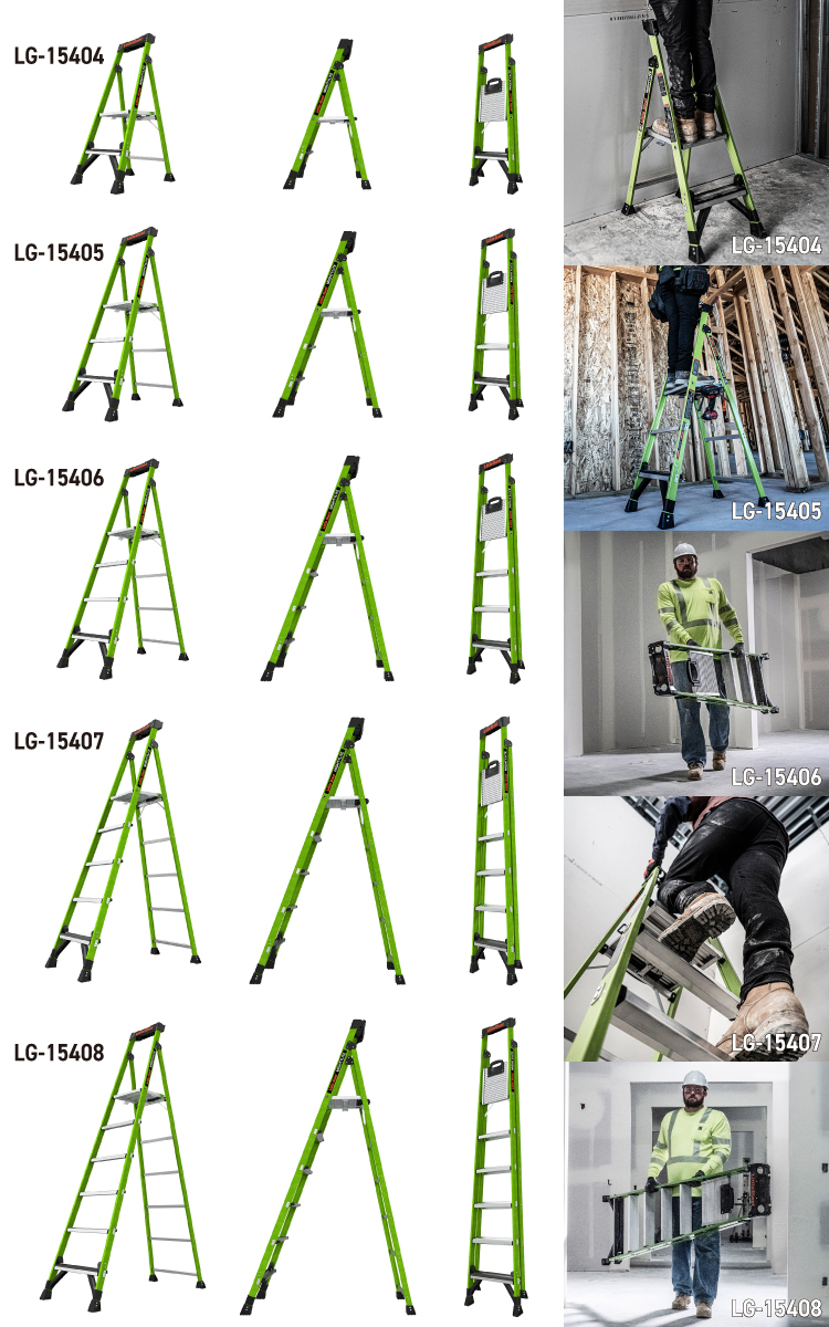 リトルジャイアント FRP上わく付き脚立 LG-15408 6段 マイティーライト