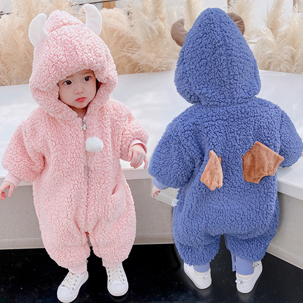 1年保証』 着ぐるみ ベビー ロンパース 冬服 カバーオール フード付き 女の子 男の子 あったか キッズ服 子供服ベビー服 新生児服 ベビーウェア  ふわふわ