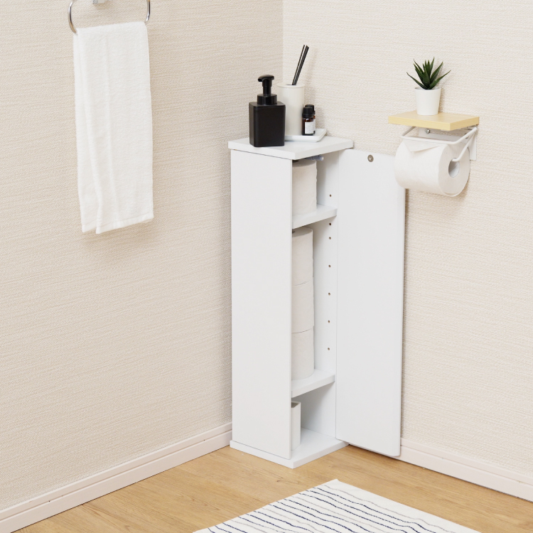 moca company Coronスリムトイレラック+トイレットペーパーラック