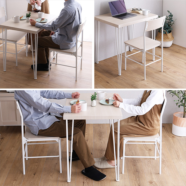 北欧家具　モダンデザイン 白い椅子 73cm 二脚セット ホワイトアイアン ダイニングチェア 2脚セット 北欧 おしゃれ 白 木製