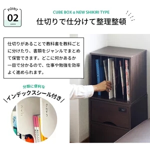 お得な２個セット キューブボックスα 仕切りタイプ カラーボックス 書類棚 ファイルラック ファイルスタンド 棚付き A4 収納ボックス 教科書ラック 書類  収納 : cba-set029 : noconoco・キッチン Yahoo!店 - 通販 - Yahoo!ショッピング