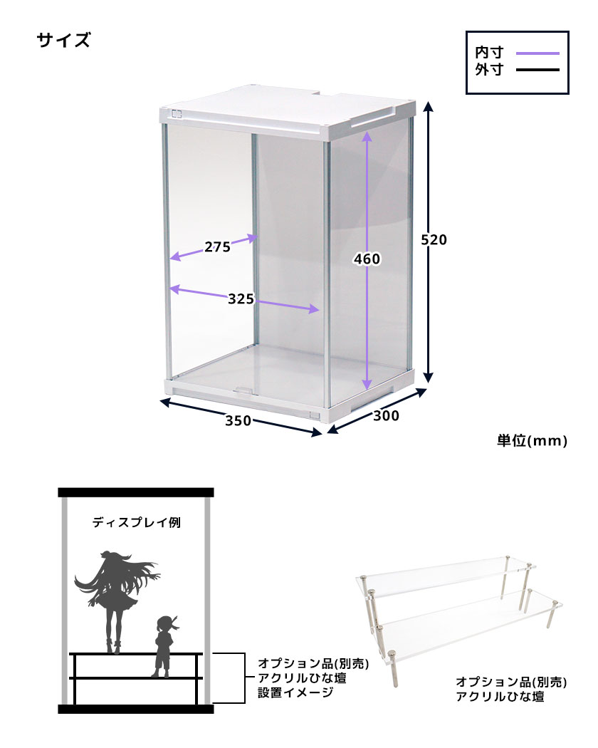 2個セット UVカットコレクションケース J STAGE HIGH ベーシックタイプ アクリルケース フィギュアケース コレクションラック コレクションボード フィギア :JSH SET 006:noconoco・キッチン