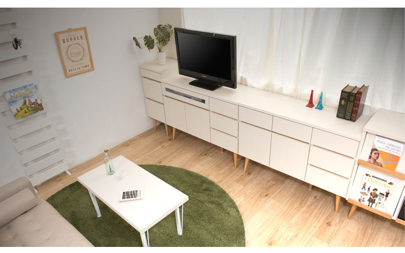 脚付き リビングキャビネット 110 完成品 木製 テレビ台 ハイタイプ テレビボード リビングボード おしゃれ 北欧 p1_13