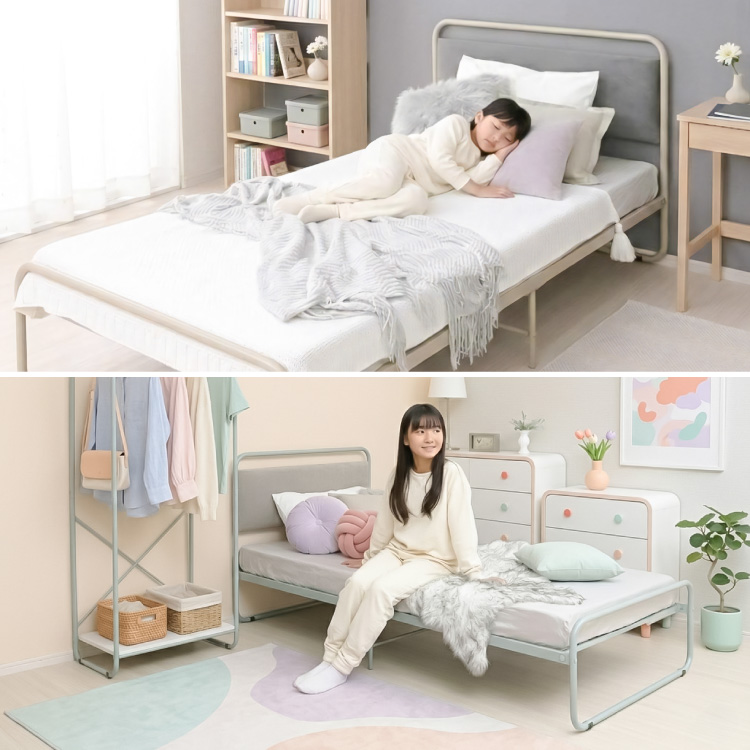 moca company ベッドフレーム シングル 子供部屋 小学生 女の子 中学生