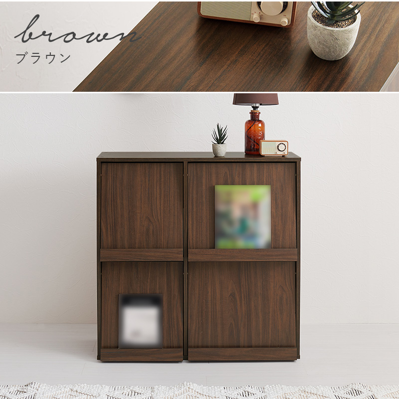 扉に飾る ディスプレイラック フラップ扉 本棚 収納 キャビネット