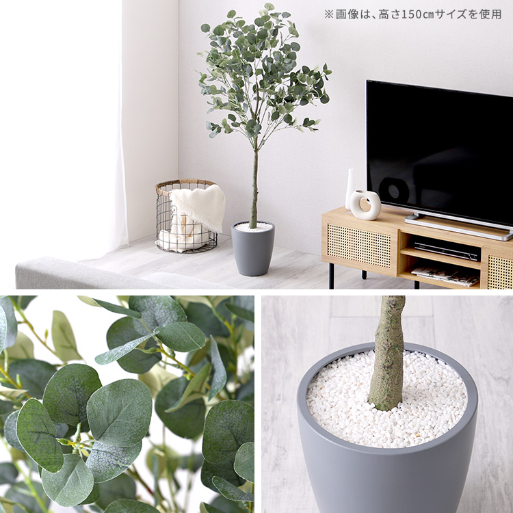 ユーカリ フェイクグリーン Lサイズ 180cm  大型 おしゃれ 人工 観葉植物 リアル おすすめ リビング オフィス 鉢付き 店舗 インテリア 植木鉢 室内 造花の画像