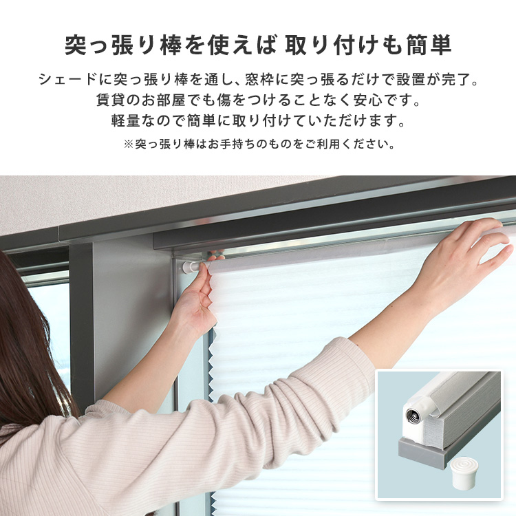 フリーカットで幅調整可 ハニカムブラインド 採光タイプ 73×110