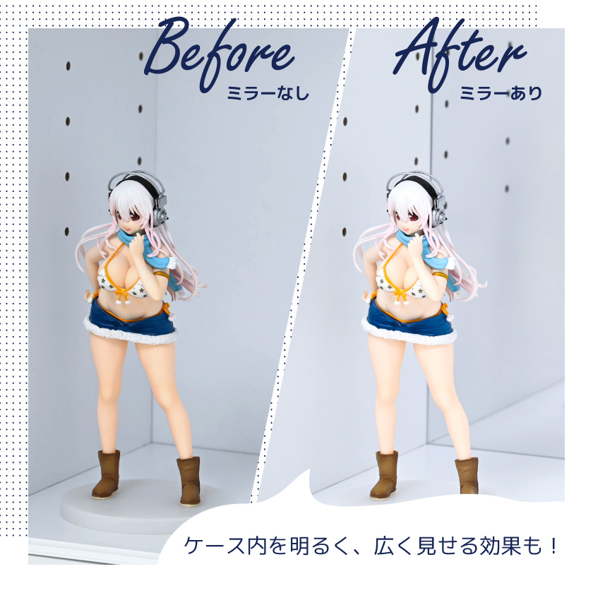 オプションパーツ キューブボックスα ワイド ハイタイプ 専用 背面ミラー フィギュア ディスプレイ 飾る ミラー_4