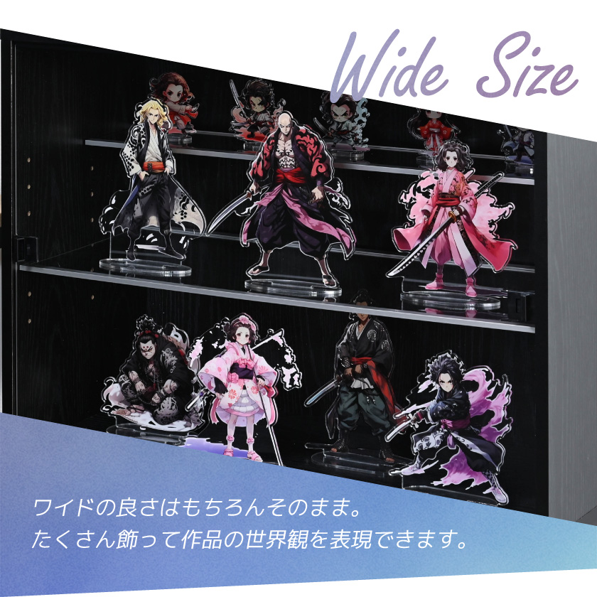 led フィギュアケース 横長 uvカット コレクションケース 大型