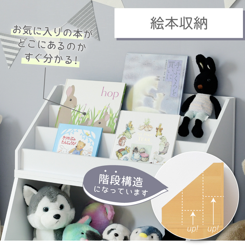 完成品 ひな壇にもなる 絵本ラック  キューブボックスα  絵本棚 おしゃれ 3段 カラーボックス 積み重ね 子ども おもちゃ 収納 木製 上だけ おもちゃラック | ブランド登録なし | 05