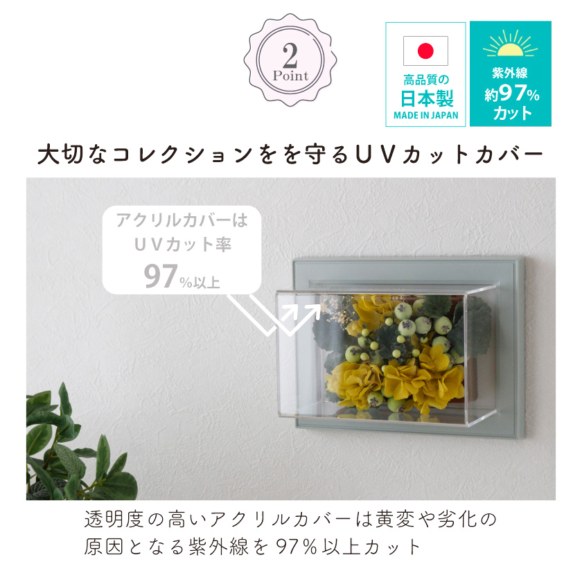 コレクションケース アクリル 棚 壁掛け ミニチュア 飾り棚 ガチャガチャ カプセルトイ フィギュア ケース uvカット ボックス ブリザードフラワー ディスプレイ | ブランド登録なし | 09