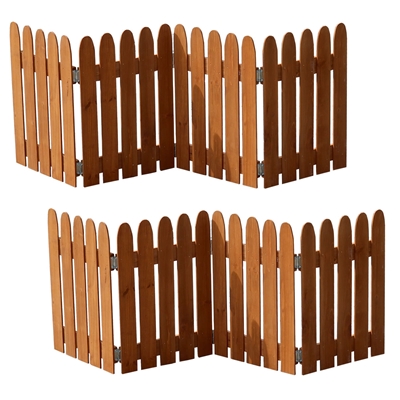 折り畳める ミニガーデンフェンス 2枚組 / 木製 庭 フェンス 間仕切り