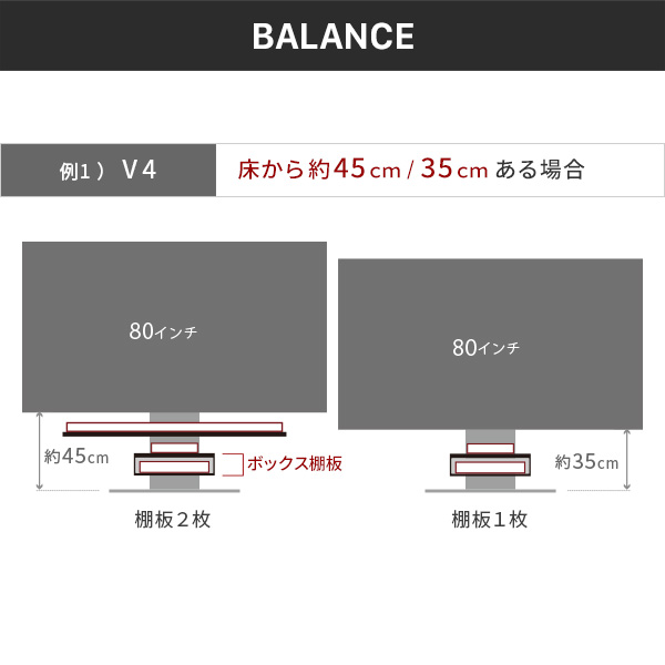 【ボックス棚板】 WALL テレビスタンドオプション　収納 EQUALS（イコールズ） WALL 壁寄せ テレビスタンド オプション V2・V3