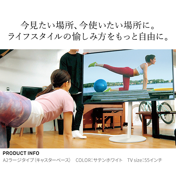 見えないキャスターで移動も楽々 WALL インテリア テレビスタンド A2