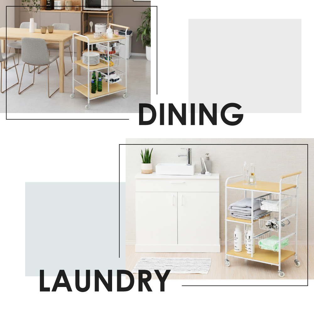 moca company キャスター付きワゴン キッチンワゴン キャスター付き