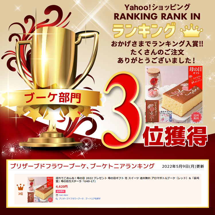 ラッピング 遅れてごめんね 母の日 22 プレゼント 母の日ギフト 花 スイーツ 送料無料 アロマボトルブーケ レッド 長崎堂 母の日カステーラ U40 17 Heartlandgolfpark Com