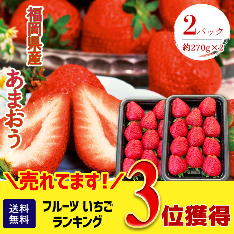 クール便 送料無料 あまおう いちご イチゴ バレンタイン ご自宅用 大容量 福岡県産 あまおういちご ２パック「T15-16」  :t15-16:noel-deco - 通販 - Yahoo!ショッピング